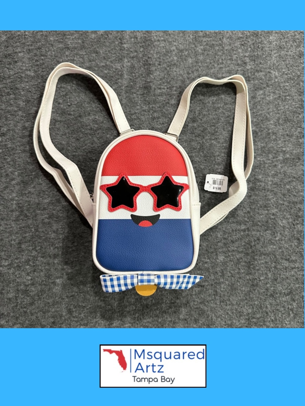 Bath & Body Works Mini Backpack Red White Blue Popsicle Character Patriotic NWT
